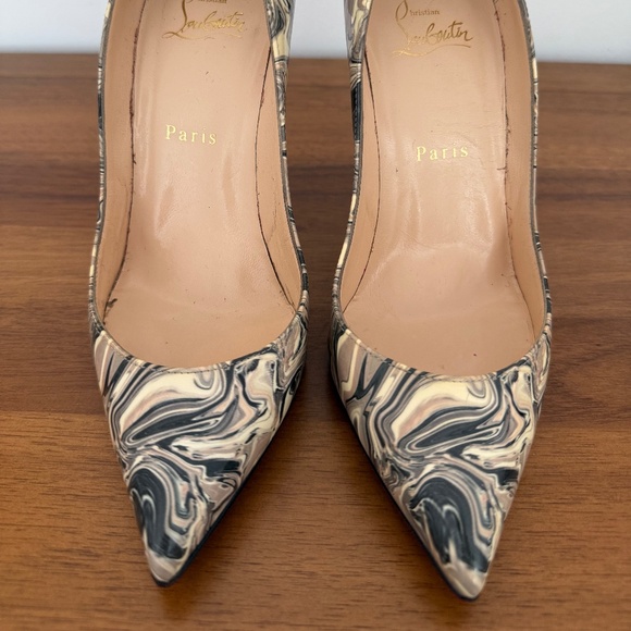 Christian Louboutin Pigalle Follies 100 Patent Swirl Size 37 - Picture 1 of 4